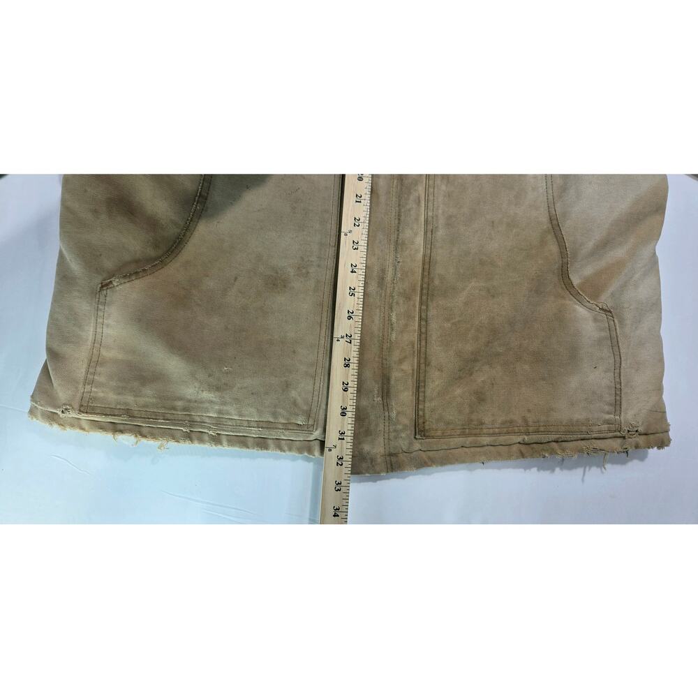 Carhartt Traditional Tan Duck Chore Coat Heavily Distressed Men XL - Picture 4 of 6